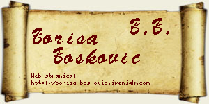 Boriša Bošković vizit kartica